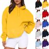 Women's Autumn Long-sleeved Solid Color Plus Velvet Thickened Women's Hooded Sweatshirt