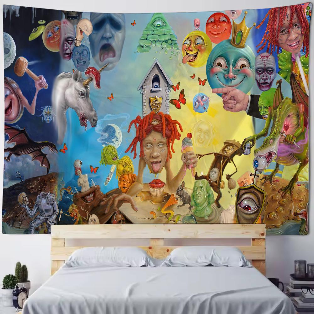 Рэпер Cool T-Trippie R-Redd Святой Михаил Фон Гобелен Подвесная Ткань Спальня Комната Декор Эстетичный Гобелен Стена Вечеринка