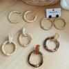 Geometric Bamboo Acrylic Hoop Earrings