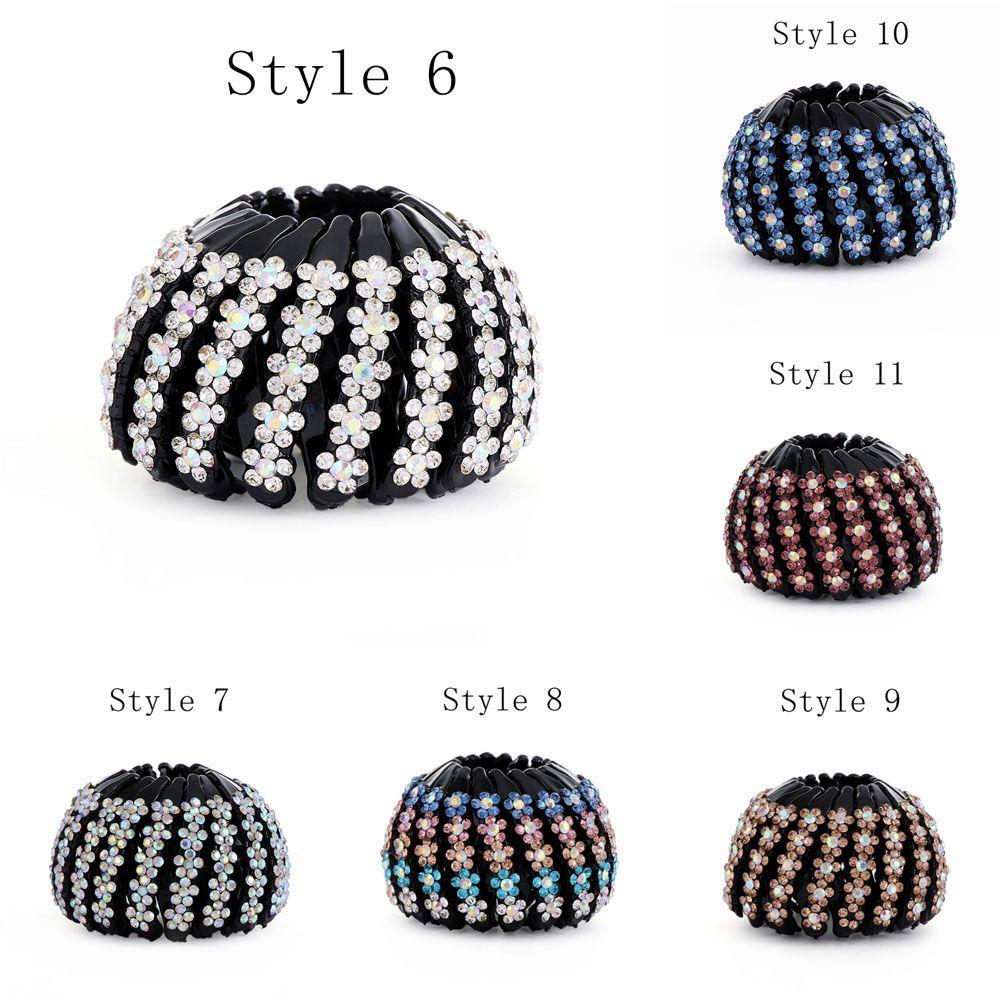 Curler Roller Rhinestone Ponytail Clamps Crystal Hair Bun Maker Bird Nest Hair Claw Hair Fold Wrap