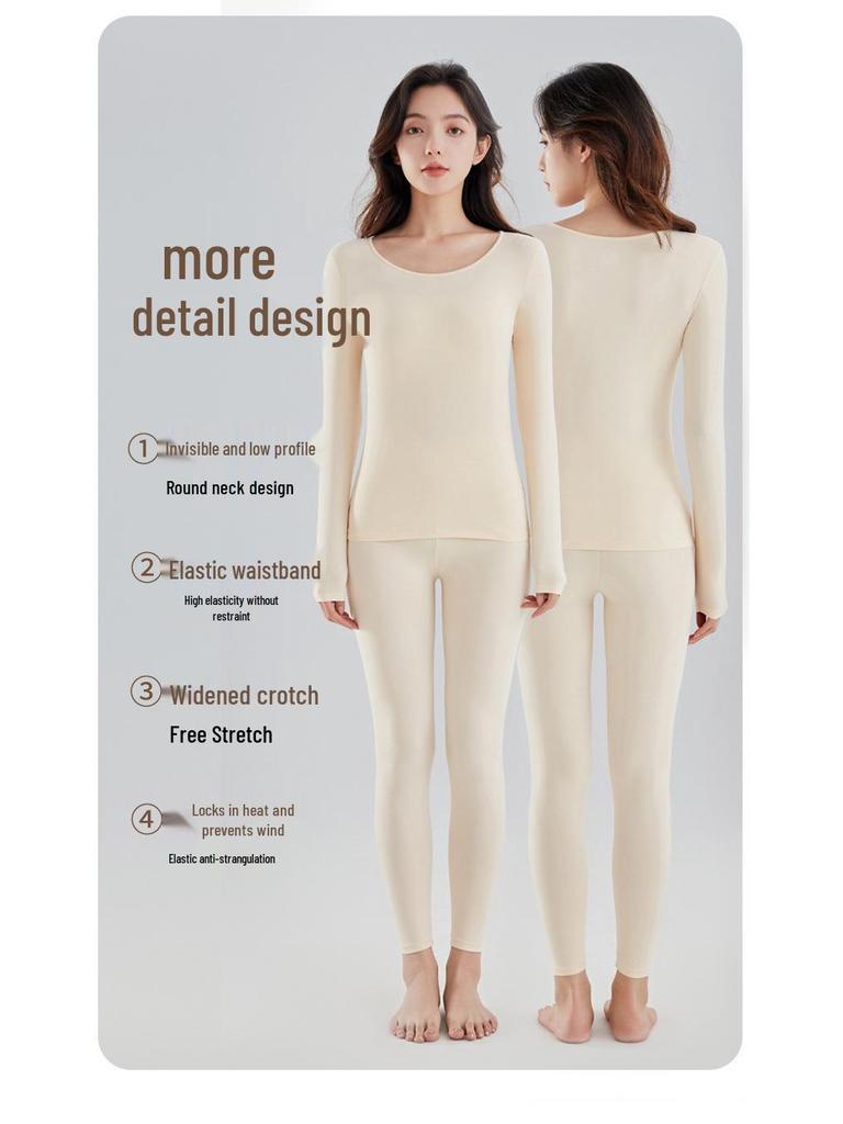 Комплект термобелья телесного цвета с индивидуальной посадкой – Легкий и высокоэластичный базовый слой для женщин