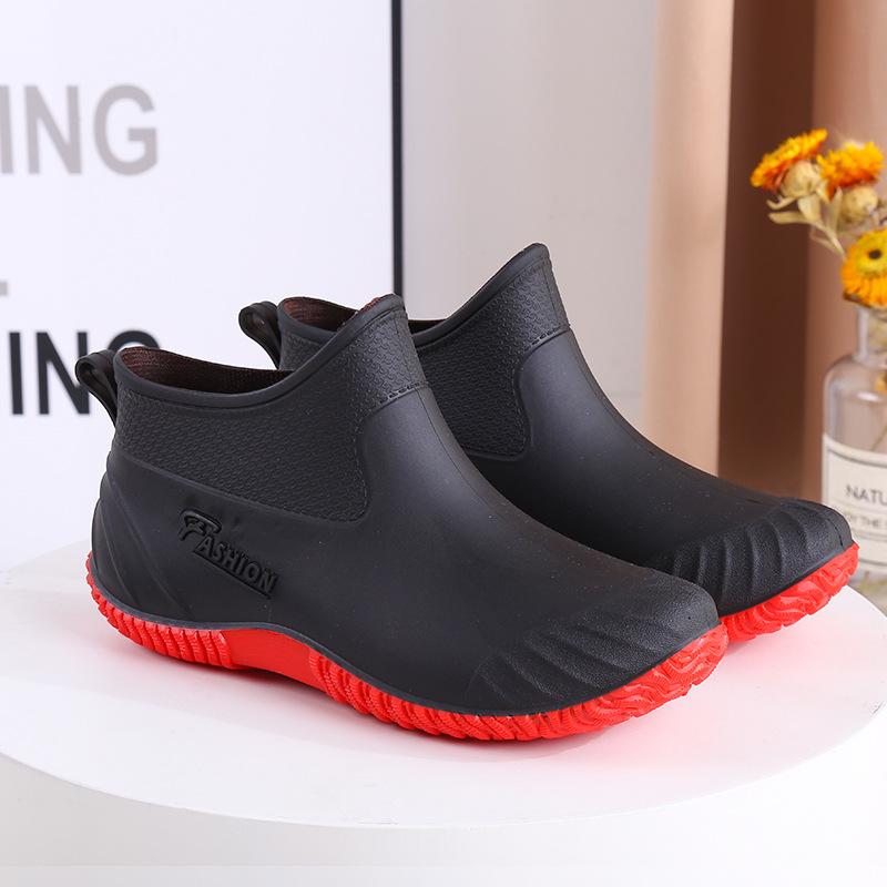 COZOK New Women's Waterproof Rain Boots Outdoor Non-Slip Casual PVC Women's Rain Boots Fashion All-match Warm Rubber Boots 36-40