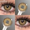 Eyeshare 1 пара натуральных коричневых контактных линз для глаз с серыми зрачками, 14,5 мм, большие красивые глаза, мягкие линзы, косметика