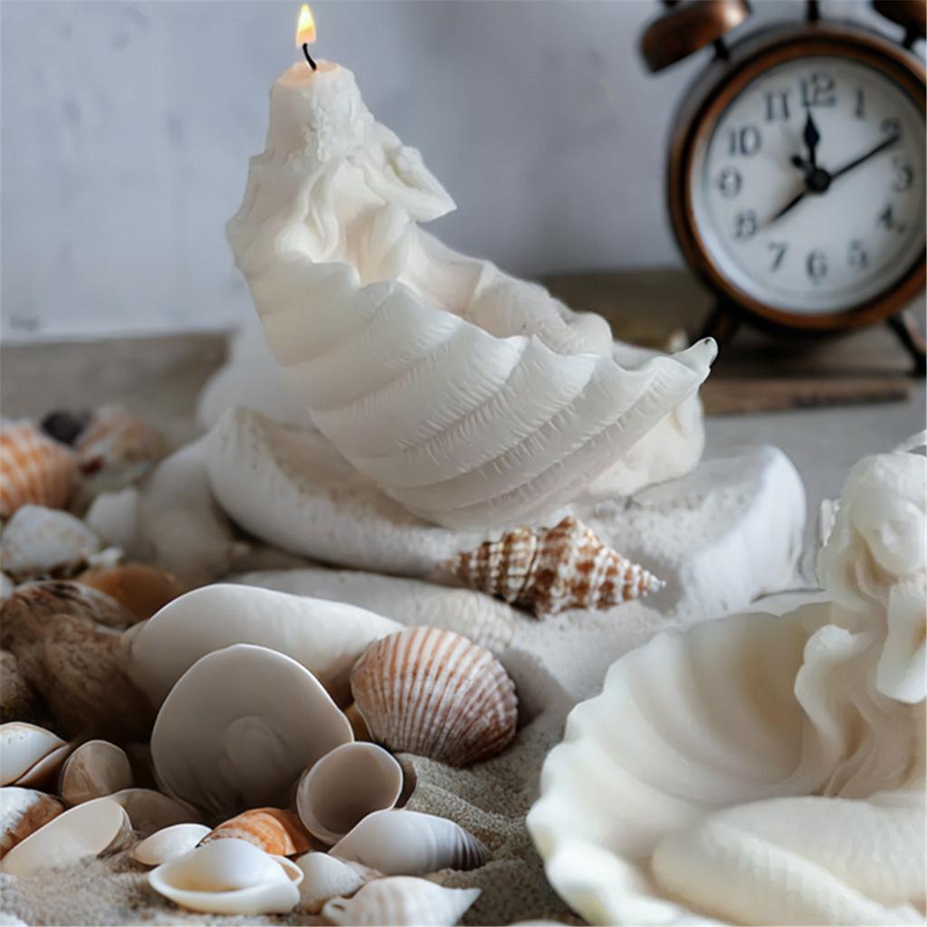 DIY Shell Mermaid Candle Silicone Mold Unique Shell Mermaid Candles Making Mold Easy To Clean Silicone Accessory Mold