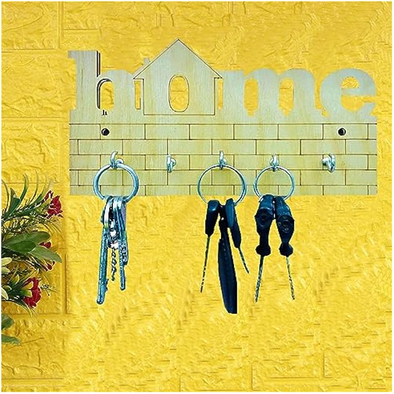 Ofixo 5 Hooks Stylish Key Hanger Wall Mounted (Pack Of Home Keys Wooden Key Holder Wood Keys Organizer For Office & Hom