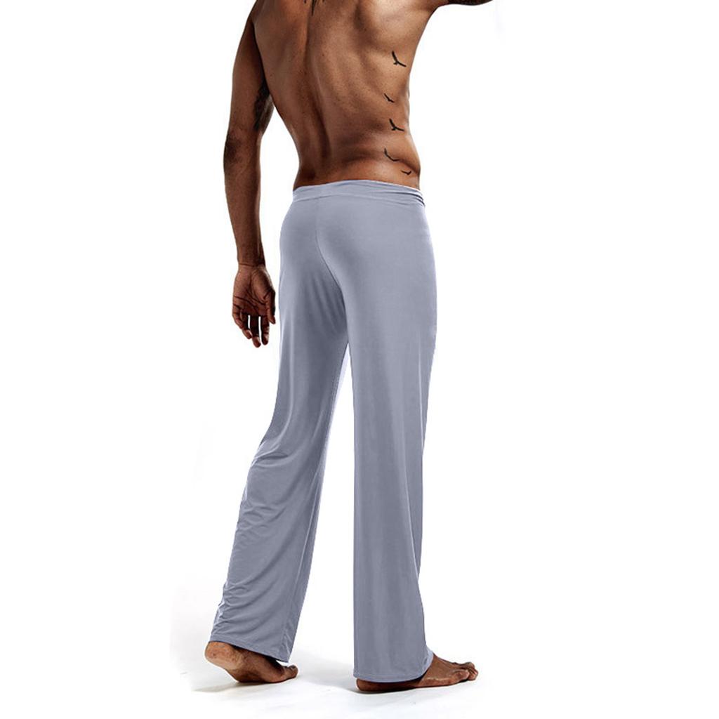 Men's Solid Color Loose Wide Leg Home Pants Pajama Pants Men's Casual Fashion Yoga Pants