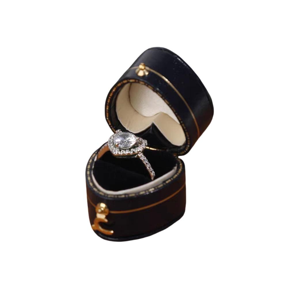 Exquisite Engagement Ring Box Display Holder Jewelry Storage Box Small Ring Bearer Box  Unisex