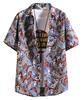Паблито Узорчатая Короткая Гавайская Пейсли Повседневная Летняя Больших Размеров Мужская Рубашка, Рукав, Принт, Полная Запечатка, Топ, Носить, Стильная, Подчеркивающая Фигуру,