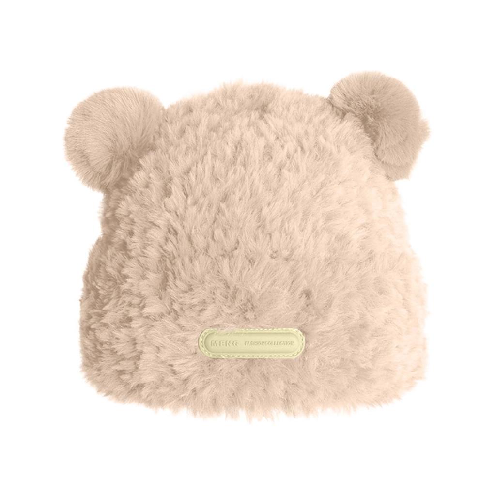 Милая шапка, женская зимняя плюшевая теплая вязаная шапка с большой окружностью головы