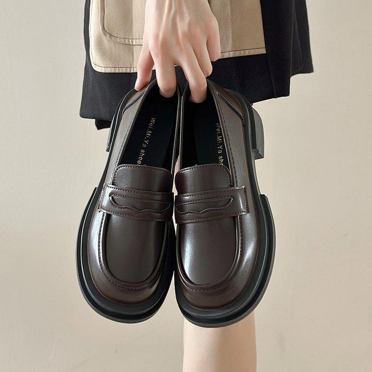 Real Soft Leather Small Leather Shoes Women's British Style 2025 New Japanese Jk Single Shoes Black Platform with Skirt Gentle Loafer