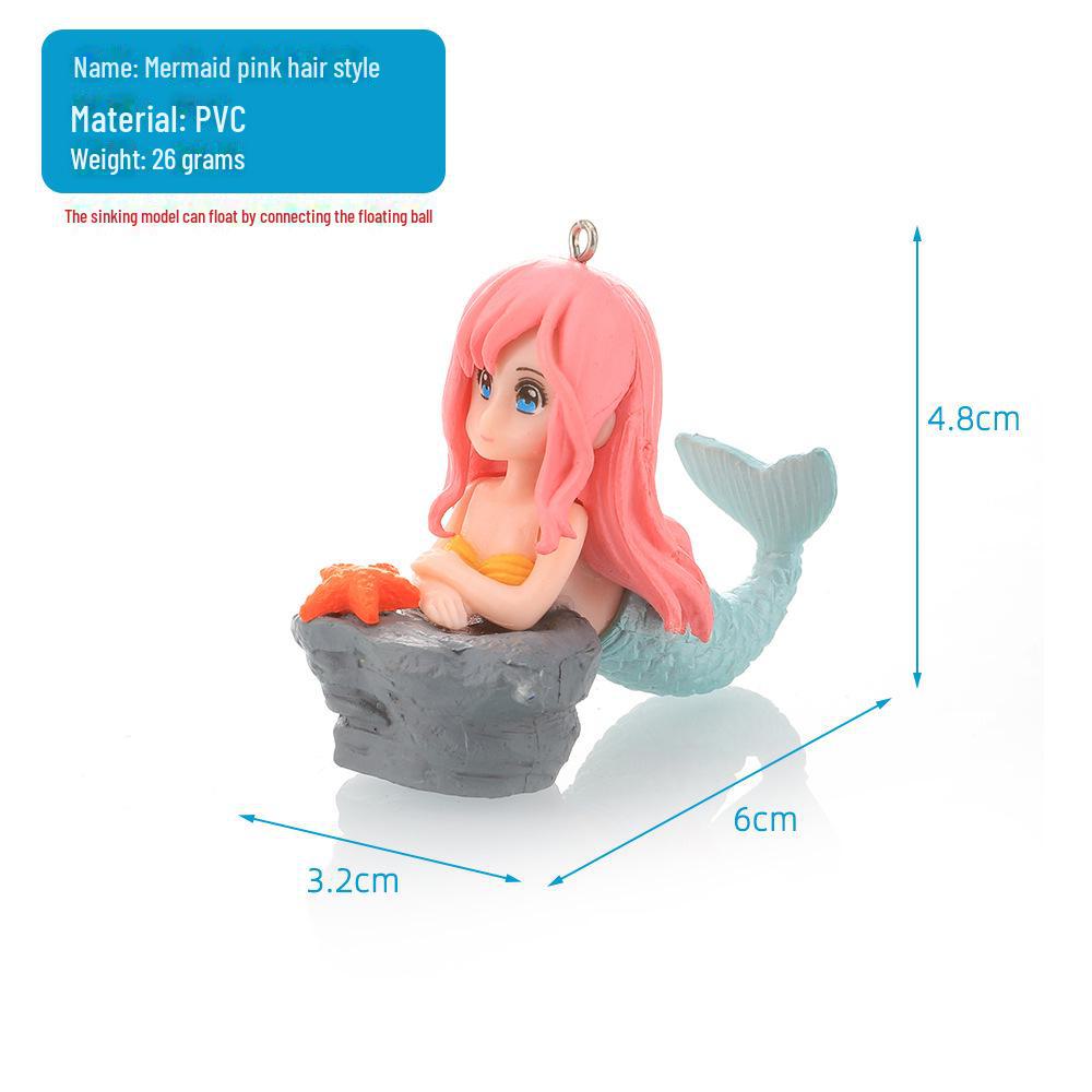 Mermaid Aquarium Décor: Creative Fish Tank Landscape and Bonsai Ornaments with PVC Cartoon Shells