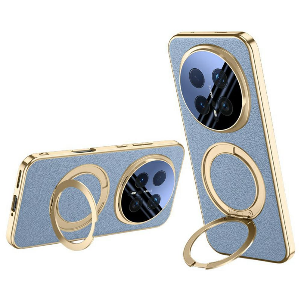 Чехол для Honor Magic8 Pro 5G Магнитная вращающаяся подставка Кожа + ПК + Акриловая крышка для телефона с закаленным стеклом для заднего экрана