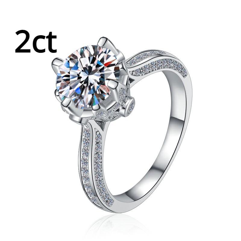 D Color Moissanite Women's Ring S925 Sterling Silver Ring 1/2 Carat Ring Engagement Diamond Ring Wedding Ring Gift for Girlfriend