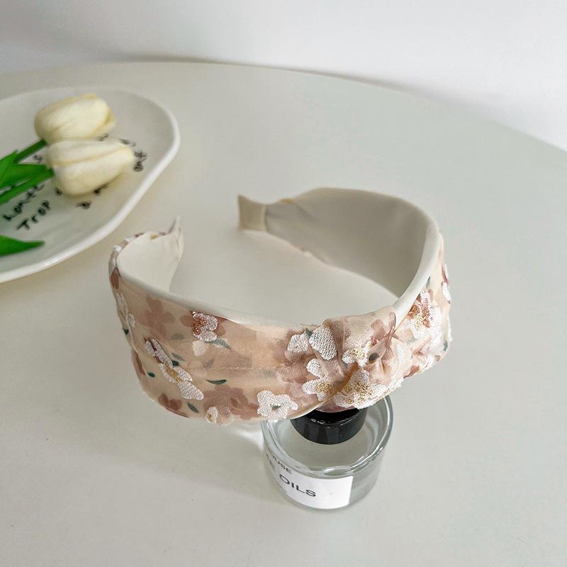 Korean Version INS Cross Knot Simple Wide Edge Compression Hair Accessory Versatile Outer Headband Hair Tie