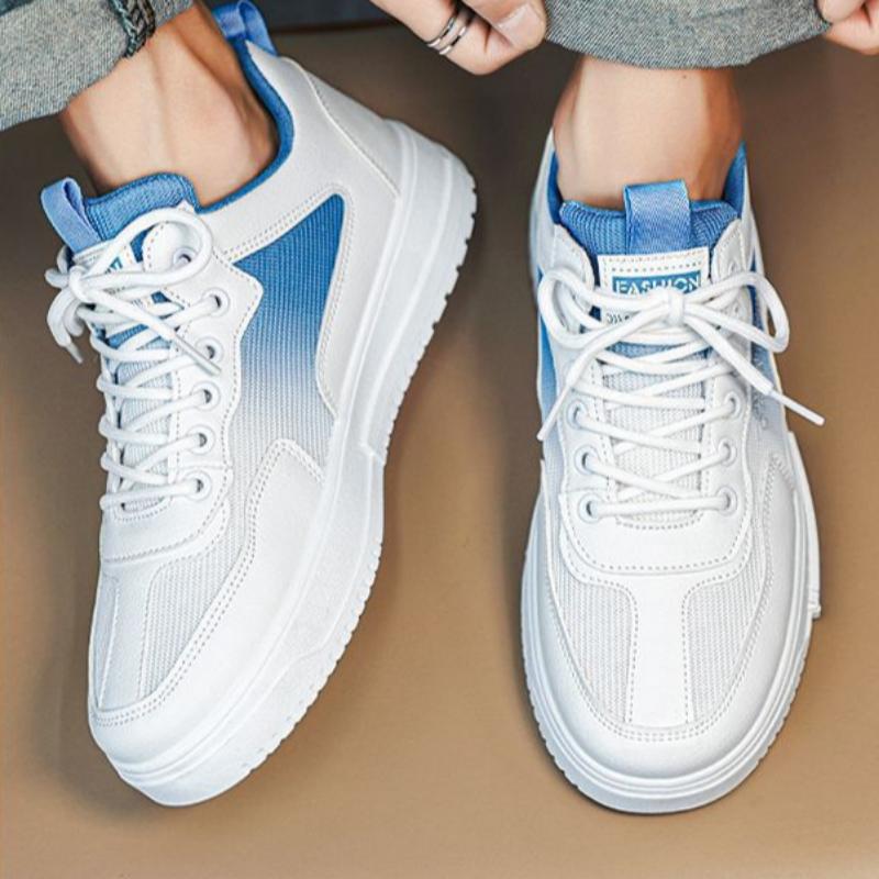 Универсальная белая обувь для мужчин Летняя повседневная дышащая обувь с сетчатыми вставками Модная спортивная обувь для мужчин с увеличением роста