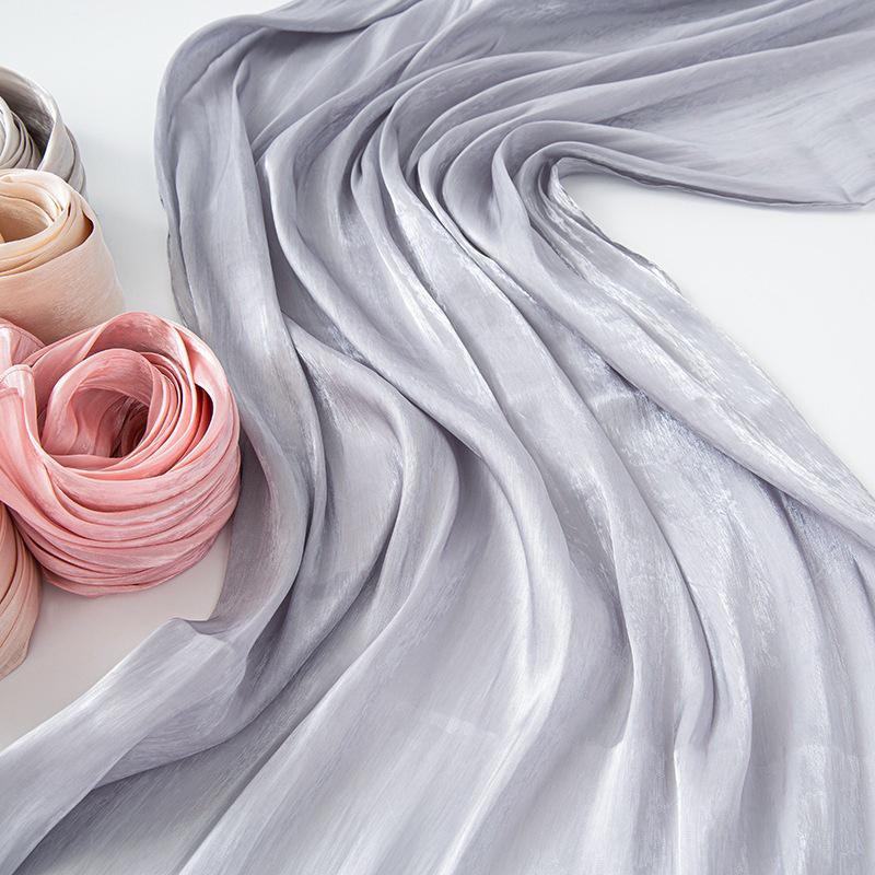 Women Light Weight Plain Shimmery Chiffon Crepe Crinkle Shawl Wraps Lady Solid Color Muslim Hijabs Shiny Shimmer Hijab Scarf
