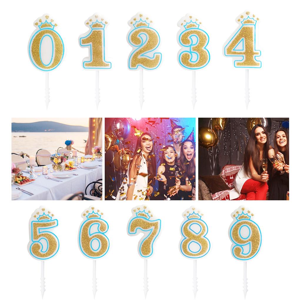 Золотая блестящая свеча-цифра для праздничного торта на свадьбу, украшение для пирога, детский подарок