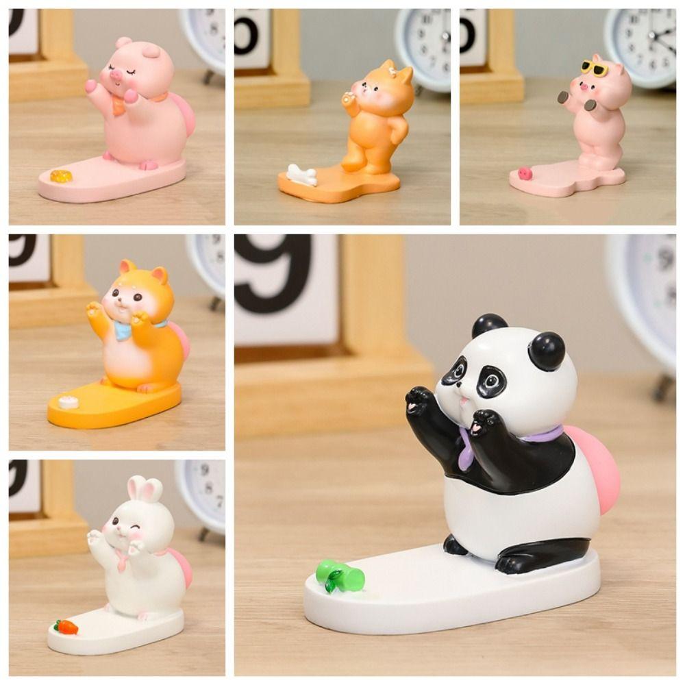 Resin Panda Mobile Phone Holder Cat Dog Panda Desk Lazy Bracket Desk Tablet Phone