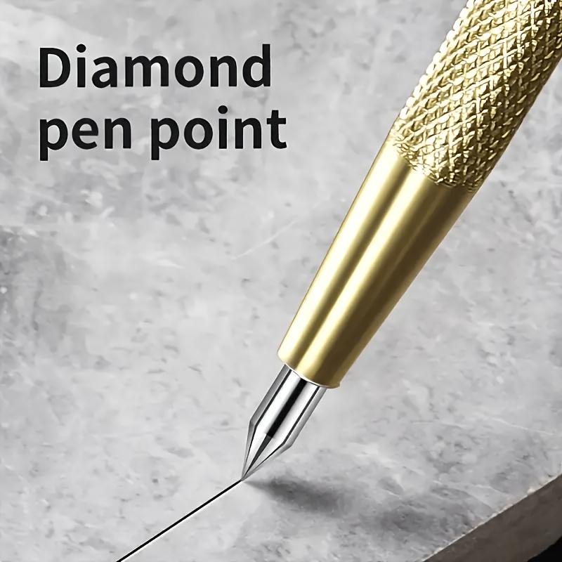 2/5Pcs Diamond Nib Titanium Pen, Precision Metalworking And Woodworking Tools For Cutting Glass, Tiles, Metal And Wood