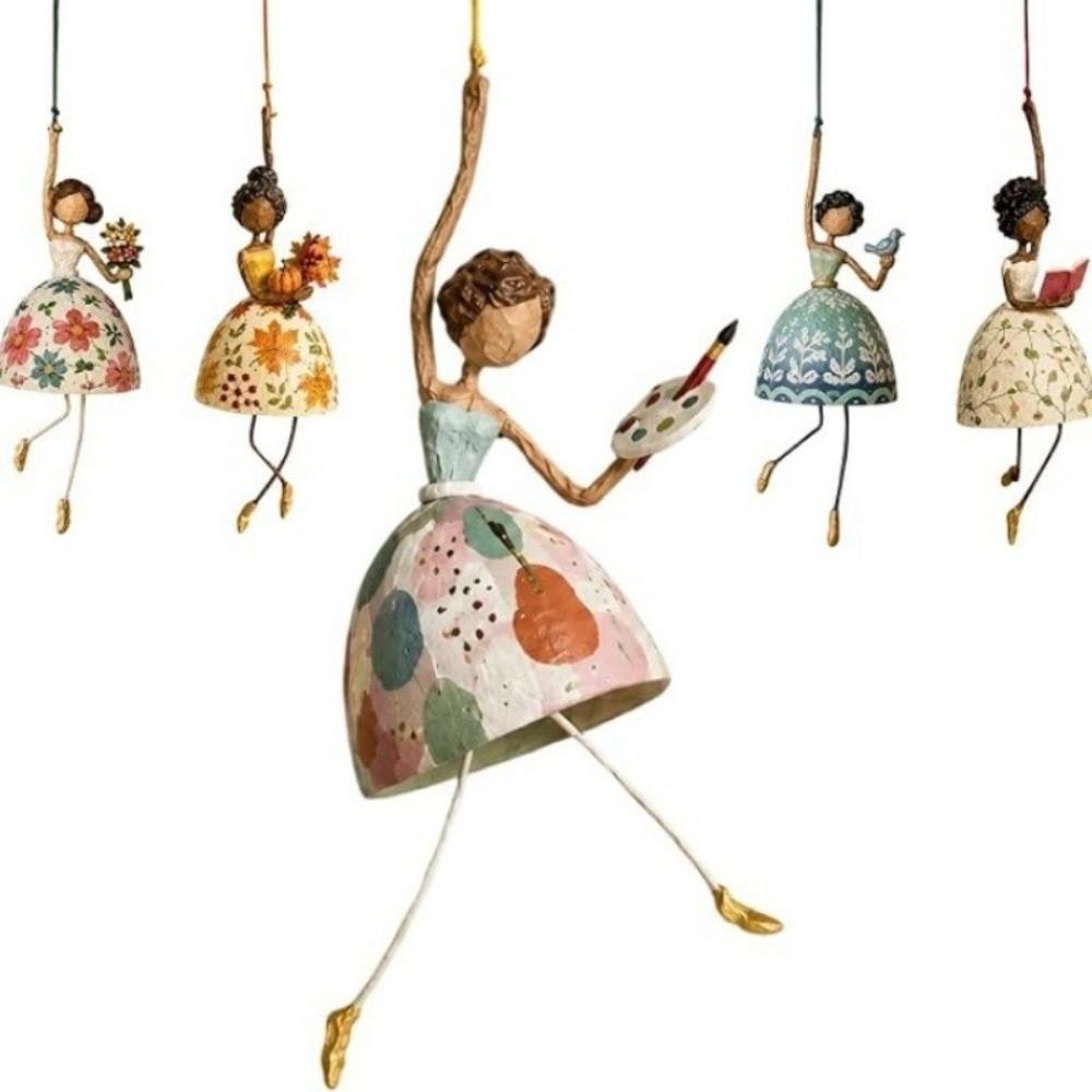 Dangling Legs Ballerina Lady Figurine Whimsical Women Shaped Pendants Gifts