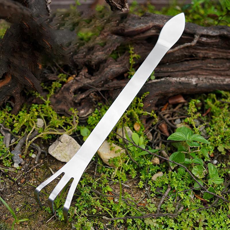 1 шт. грабли из нержавеющей стали для корней бонсай, горшечные растения, 3-зубчатый инструмент для рыхления почвы, ручные нержавеющие грабли, инструмент для домашнего садоводства