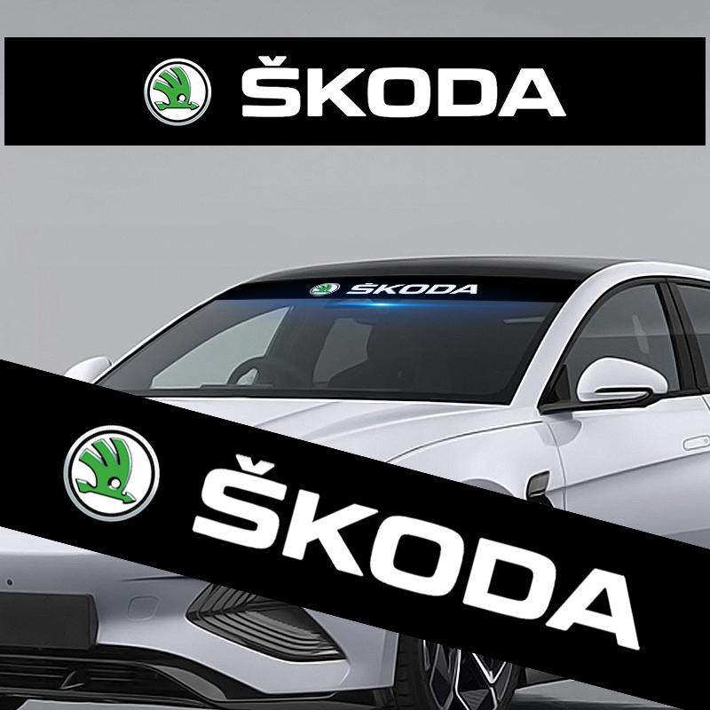 1Pcs Car Windshield Sticker Fashion Sport Decals Decoration Sticker For Skoda Octavia Enyaq Rapid Karoq Derivati Fabia Kodiaq Kamiq Superb Yeti