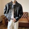 Men's Retro Leather Jacket for Spring and Autumn - Cool, Stylish, Casual, and Loose Fit with Lapels