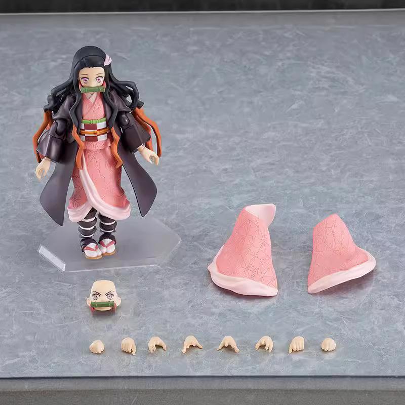 Набор фигурок Figma Anime - Зеницу Агацума, Танджиро Камадо, Незуко и Кёджуро Ренгоку, Коллекционные модели с подвижными суставами