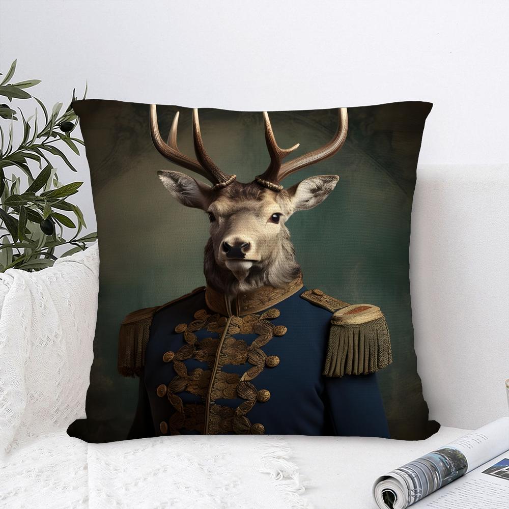 Nordic Fashion Animal Pillow Case Sofa Decorative Home Double-sided Print Plush Square Throw Pillow Covers Cushion Decor Cover