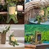 Mini Rocking Chair Frog Figurine Lamp Creative Animal Statue  Garden Decoration