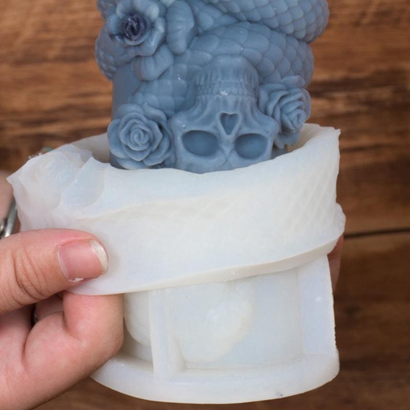 Rotating Snake Candle Molds Casting Molds Silicone Mould Cylindrical Snake Epoxy Resin Molds Candle Making Molds