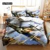 Bedding Set Airplane Fighter Duvet Cover Sky Flying Fighter Jet King Queen for Kids Teens Boy Modern Cool Airplane Quilt Cover