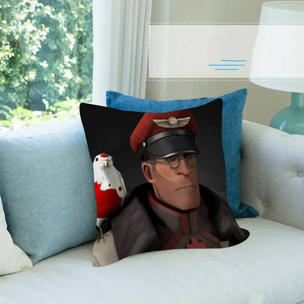 Game Hot TTeam FFortress TF Pillow Gift Home Office Decoration Bedroom Sofa Car Cushion Cover case x