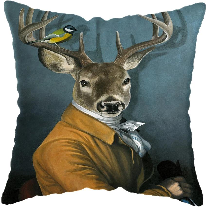 Винтажная картина Кошка Собака Животное Наволочка Декор для автомобиля Подушка Дом Диван Кровать