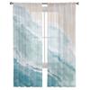 Пляжный градиентный синий современный тюль шторы для гостиной спальни дома кухни окна прозрачные шторы