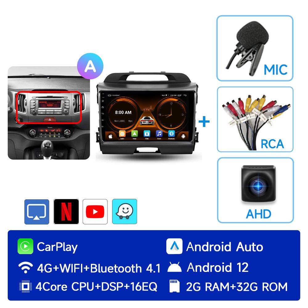 JIUYIN AI Голосовое 2 din Android Авто Радио Для KIA Sportage 3 2010-2016 Carplay 4G Авто Мультимедиа GPS 2din автомагнитола