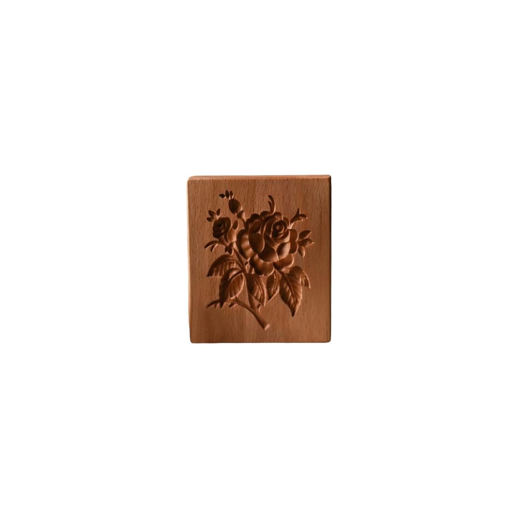 Beechwood Cookie Mold - Multi-Pattern Embossing Mold For Baking & Decorative Display