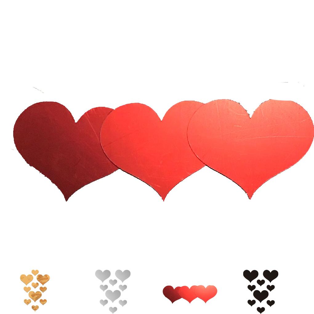 10 шт./компл. Зеркальная наклейка в виде сердца любви, акриловые 3D зеркальные обои, съемные наклейки на стену для гостиной