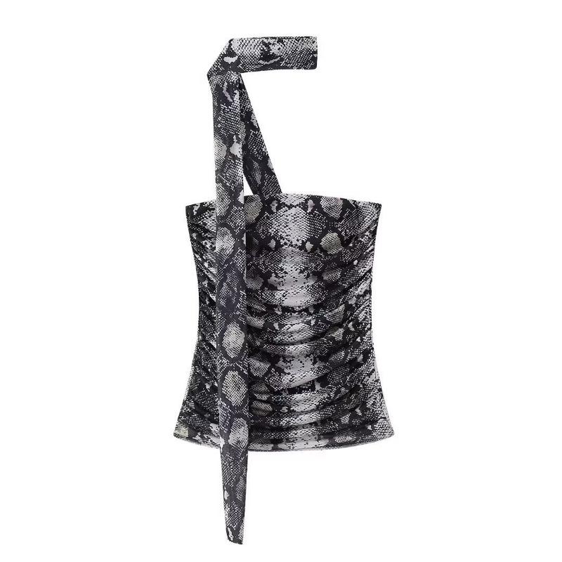 Летние сексуальные топы на шнуровке с леопардовым принтом, женские винтажные майки без рукавов Y2k, женские модные шикарные тонкие эластичные пляжные футболки в стиле ретро