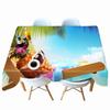 Pineapple Orange Juice Pattern Resort Beach Tablecloth Thicken Cotton Rectangular Round Table Cloth For Wedding Picnic Party