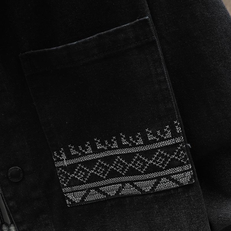 Ретро-стираная весна и осень Новое пальто Старая мужская джинсовая куртка Свободная трендовая универсальная рубашка Топ куртка