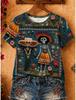 Halloween Women'sT Shirt Print Floral Graphic Skull Vintage Stylish Classic Short Sleeve Crew Neck Regular Tops Casual Daily