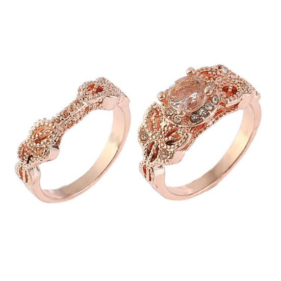 2шт обручальное кольцо элегантное красивое изысканное кольцо со стразами для пары на годовщину