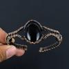 Прекрасный черный оникс, драгоценный камень, медная проволока ручной работы, регулируемый браслет для нее