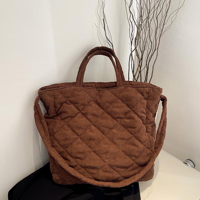 Вместительная повседневная универсальная вельветовая сумка-тоут, женская новая осенне-зимняя сумка для работы через плечо, сумка-мессенджер