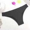 Seamless Ice Silk Mid-Rise One-Piece Triangle Bikini Thong 