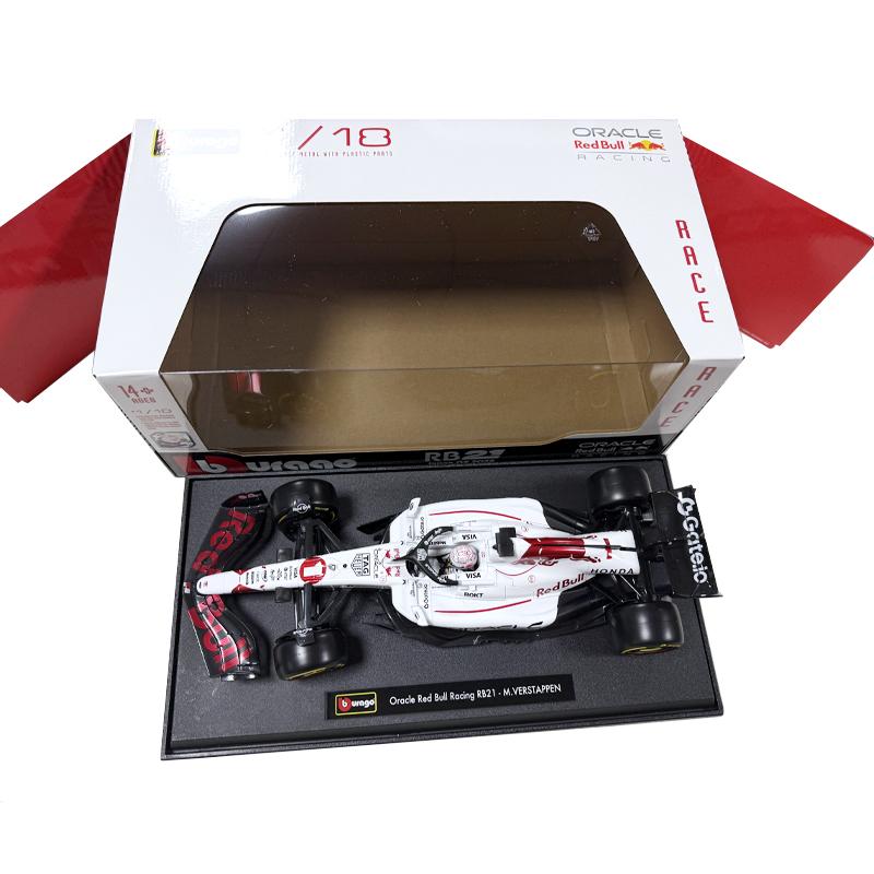 Ббураго 1:18 Red Bull Racing F1 Rb21 №1 Ферстаппен №22 Юки Гран-при Японии Белое Покрытие Сплав Модель Автомобиля Игрушка