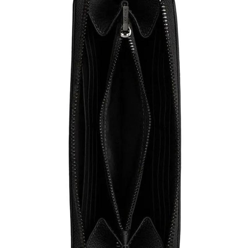 Coach 19 Логотип Узор Молния Кошелек Унисекс кошелек Черный CW715-BLK