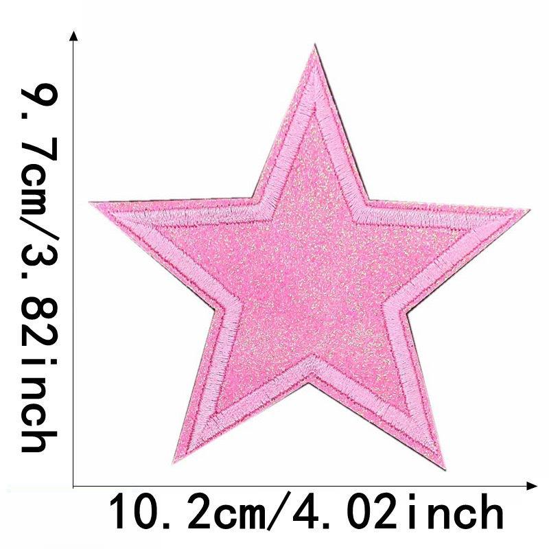 Glitter Star Embroidery Patch for Clothes, Bags, & Hats