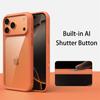 Luxury Orange Shield Matte Transparent Phone Case For iPhone 17 Pro Max 17 Pro 17 New Metal Buttons Skin Feel Shockproof Cover